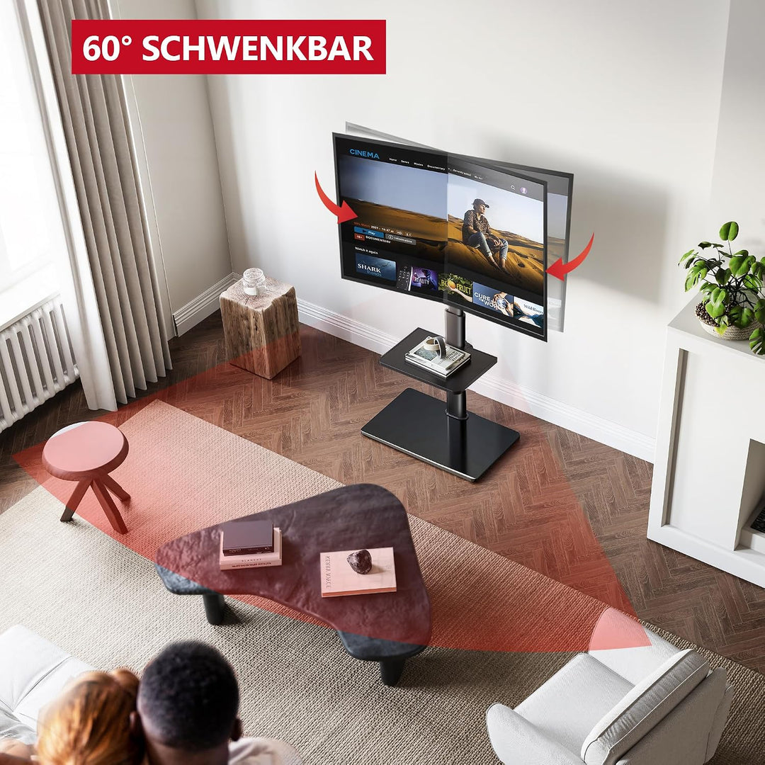 AOKCOS TV Ständer TV Bodenständer für 32-70 Zoll Fernseher bis zu 40 KG, TV Standfuss mit 2 Stufigen
