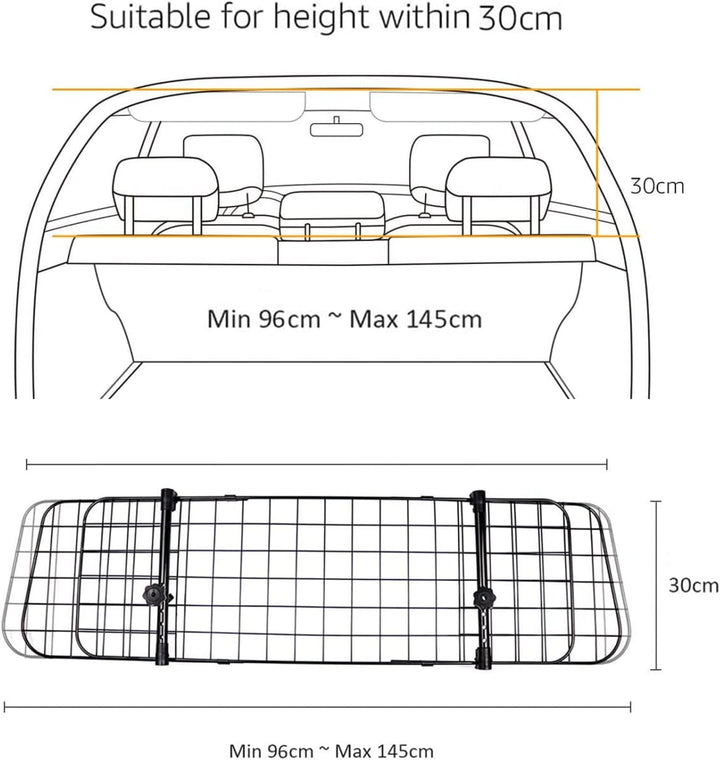 Nobleza - Autoschutzbügel für Hunde,Universal ausziehbarer Hund Hund Auto Separator Auto Barriere Si