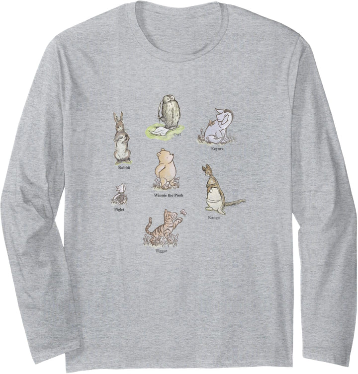 Disney Winnie The Pooh Group Shot Illustration Collage Langarmshirt