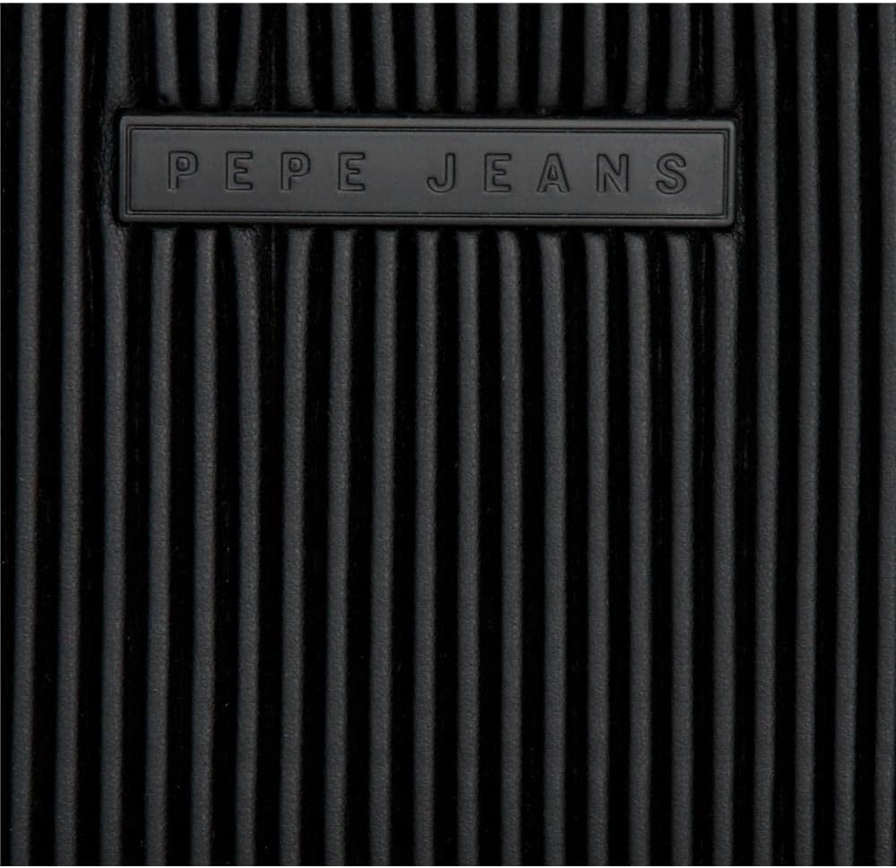 Pepe Jeans Aurora Geldbörse mit Kartenhalter Schwarz 19,5x10x2 cm Kunstleder Schwarz Aktentasche, Sc