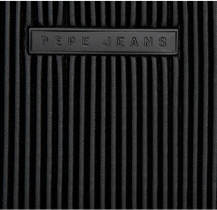 Pepe Jeans Aurora Geldbörse mit Kartenhalter Schwarz 19,5x10x2 cm Kunstleder Schwarz Aktentasche, Sc