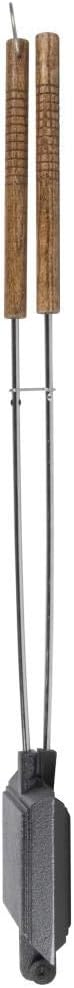 Rivanto® Toasteisen aus Metall, mit Holzgriff, Ø 13,7 cm, Länge 77,5 cm, für Picknick/Camping/Pfadfi