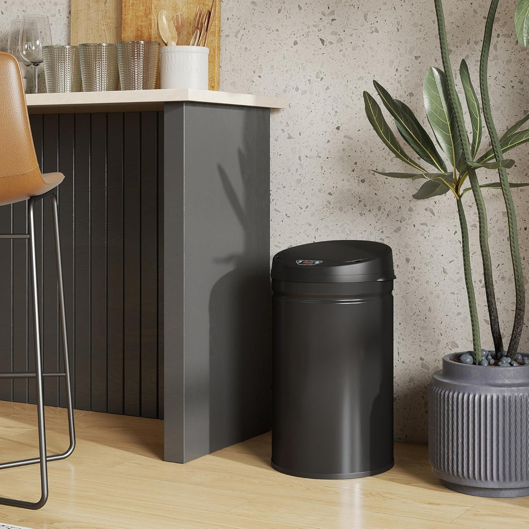 HOMCOM Mülleimer mit Sensor 30L Edelstahl Automatischer Leiser Mülleimer mit Soft-Close-Deckel, Bewe
