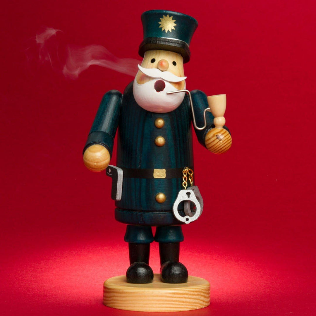 Sikora RM-A Räuchermännchen aus Holz 3 Grössen Verschiedene Motive, Farbe/Modell:A14 blau - Polizist