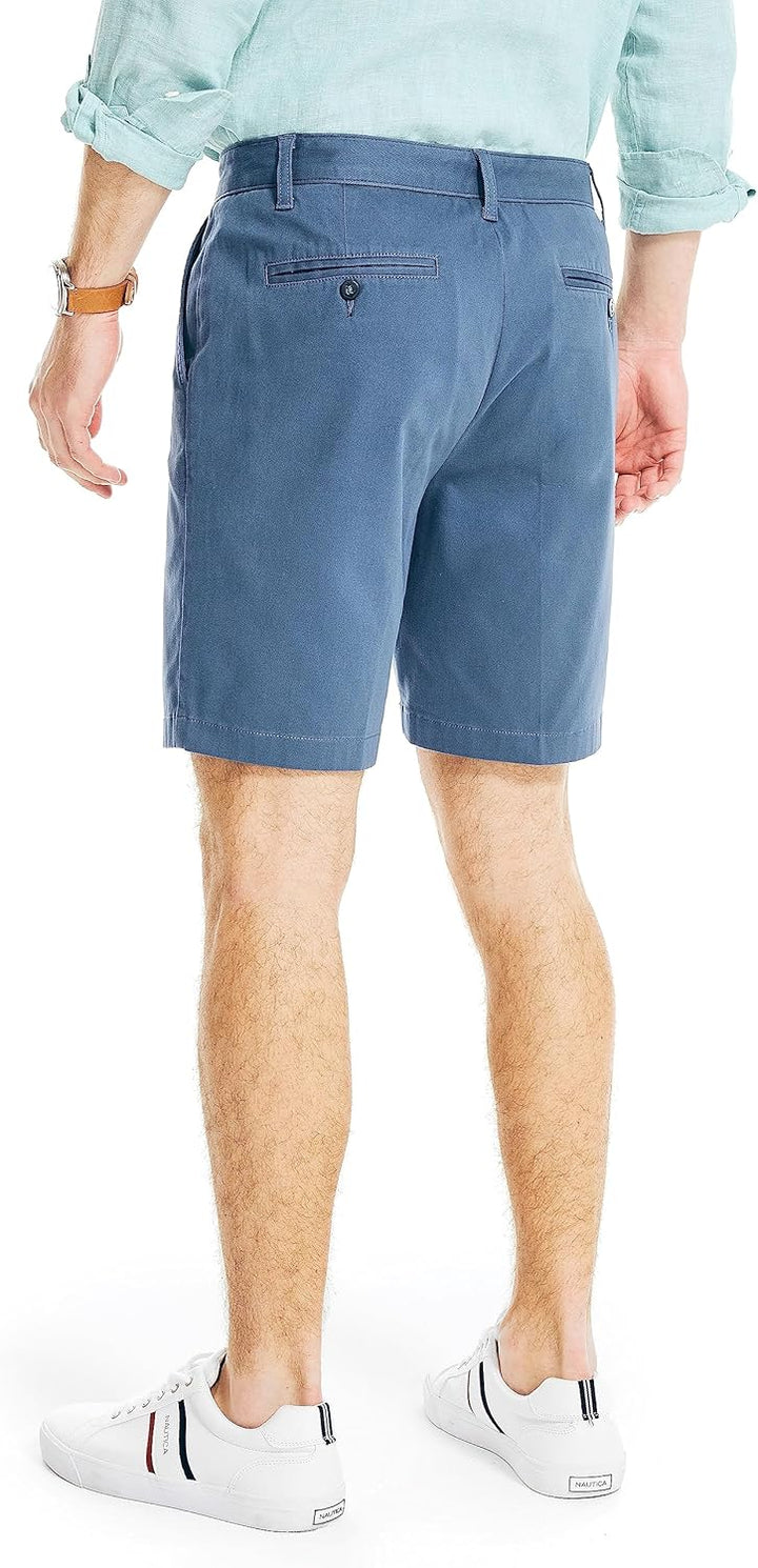 Nautica Herren Classic Fit Flat Front Stretch Chino Deck Lssige Shorts 30 Indigoblau, 30 Indigoblau