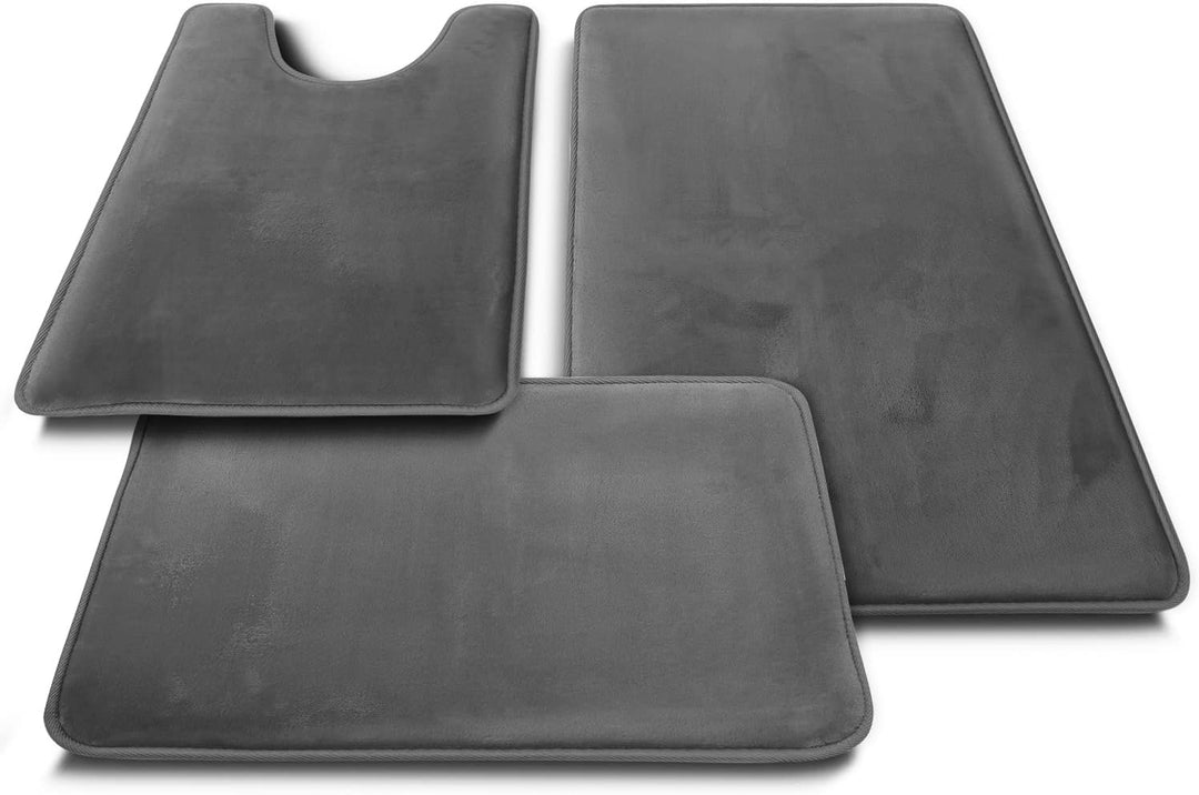 Clara Clark Rutschfester Rückstellschaum Set of 3 - Small/Large/Contour grau 3 Piece - 20 x 32 / 17