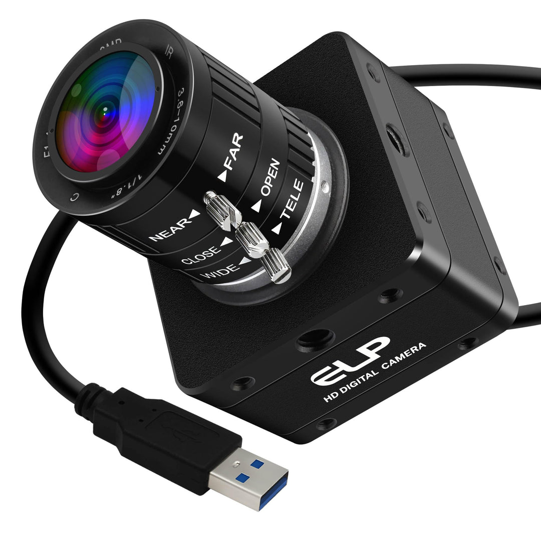 ELP 20MP USB 3.0 Industriekamera,4K UHD 3840P hohe Auflösung mit 3,6–10 mm 3-Fach manuellem Varioobj