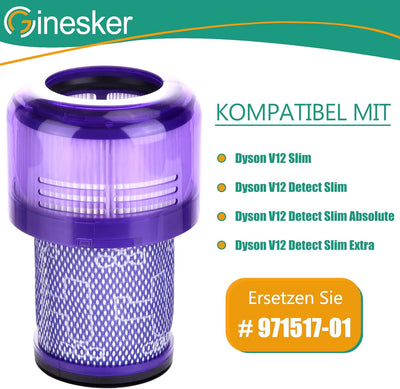 V12 Filter für Dyson V12 Detect Slim Absolute Extra Staubsauger, Ersatzfilter für Dyson V12 Slim Mot