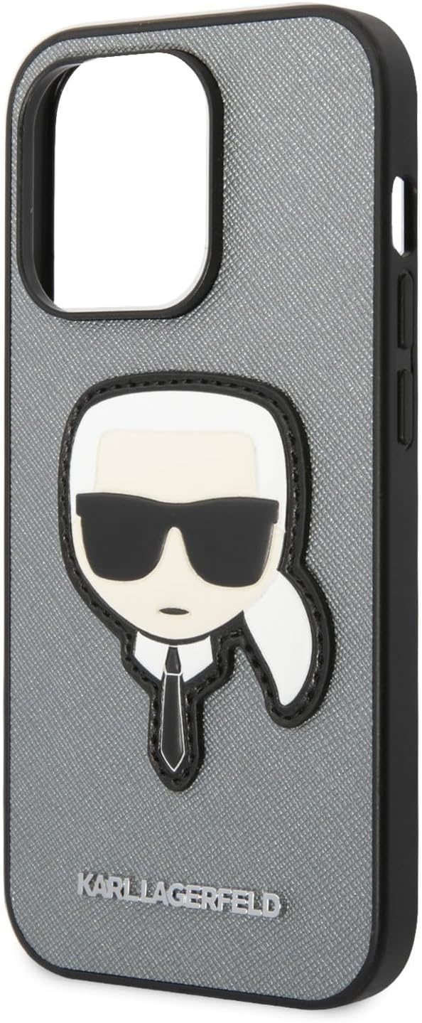 KARL LAGERFELD KLHCP14LSAPKHG Hülle für iPhone 14 Pro 6,1" Silber hardcase Saffi