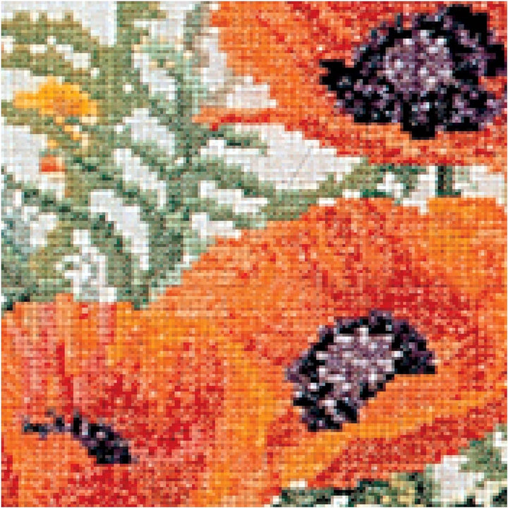 Thea Gouverneur - Kreuzstich-Set - Orange Mohnblumen - Aida - 16 Count - Für Erwachsene - 2062A, Ora