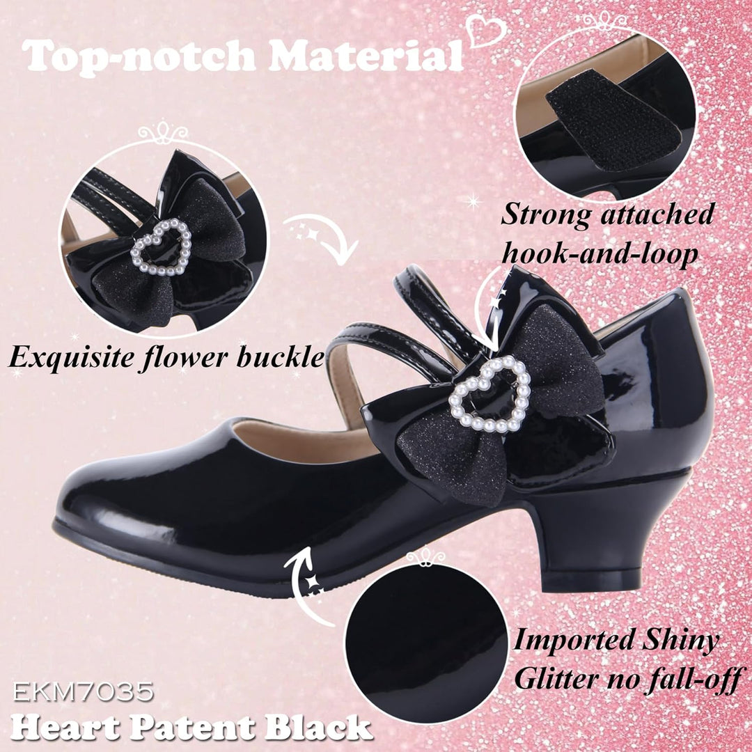 EIGHT KM EKM7018 Mädchen High Heel Kleid Schuhe Mary Jane Prinzessin Hochzeit Pumps Schuhe Glänzend