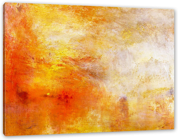 William Turner - Sun Setting over a Lake als Leinwandbild / Grösse: 100x70 cm / Wandbild / Kunstdruc