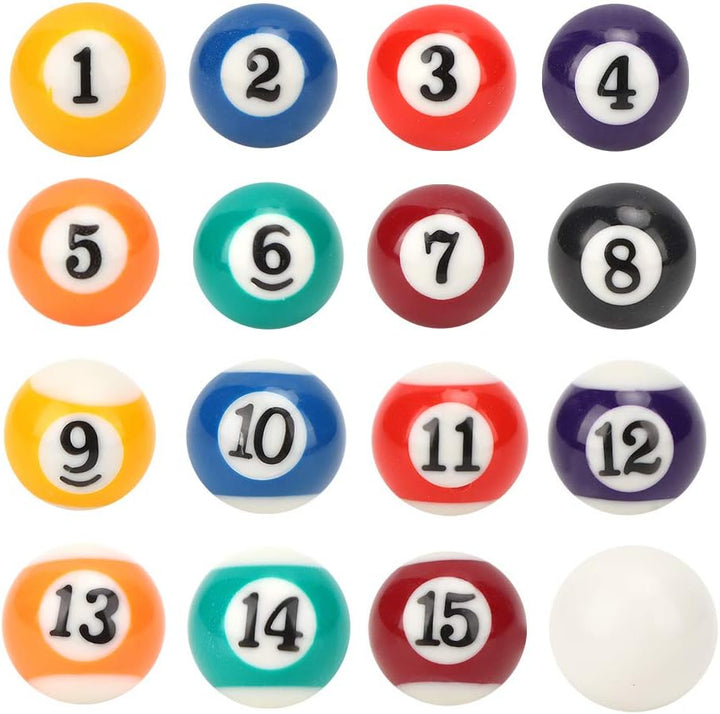MAGT Billardkugel, 16PCS Mini-Billardkugel Tragbare Harz-Billardkugel Kleine 2,5-cm-Billardkugel Pra