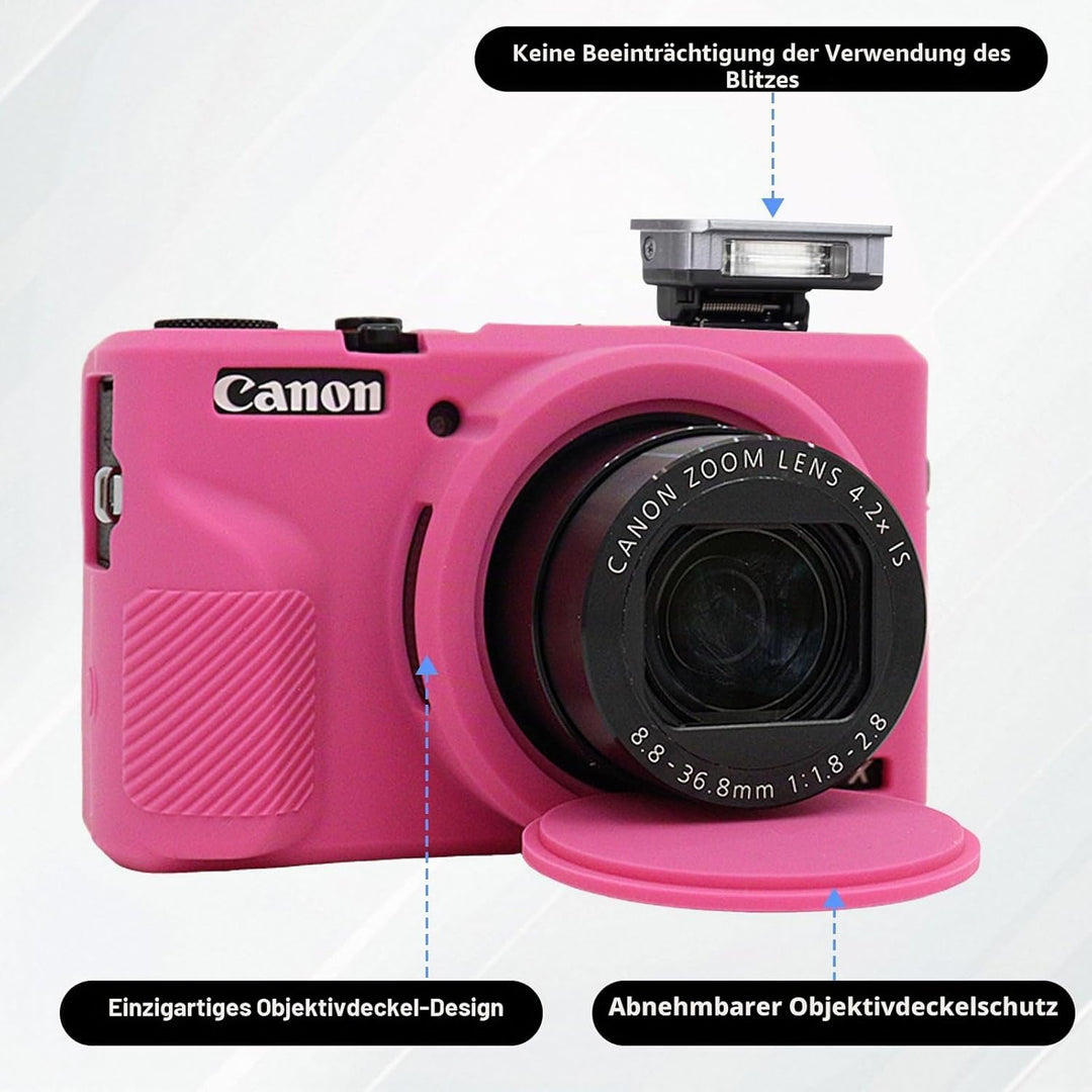 Rieibi Silikon-Schutzhülle für Canon G7X Mark III Hülle, G7X Mark III Zubehör mit 2 Stück Displaysch