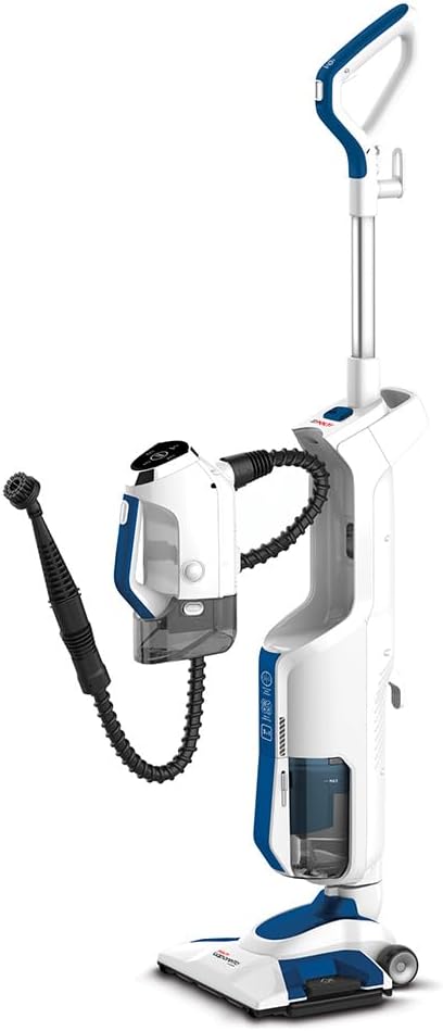 POLTI Steam Cleaner Vacuum Vaporetto 3 Clean_Blue, 1800 Watt, 5 kg, Weiss/Blau, beutellos, 3 Dampfei