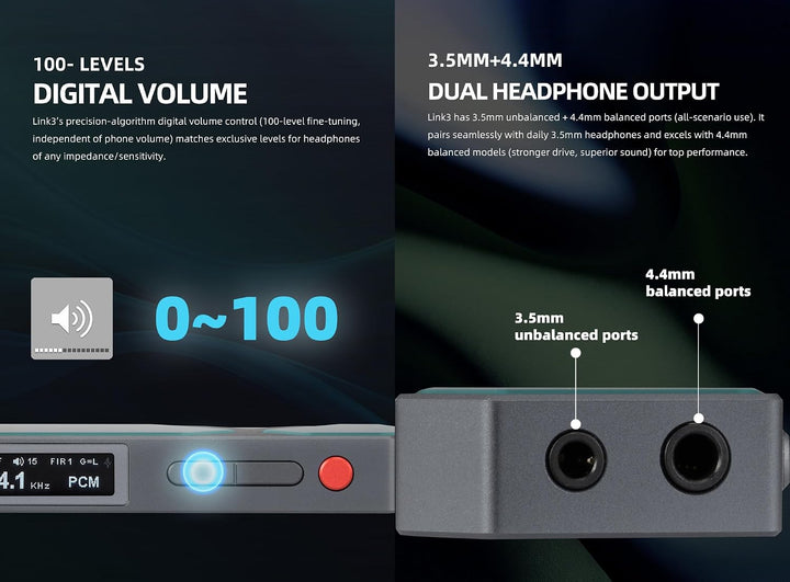 xDuoo LINK3 USB-DAC-Kopfhörerverstärker – ES9039Q2M*2 DAC-Chip, XMOS XU316, 1000 mW Ausgangsleistung