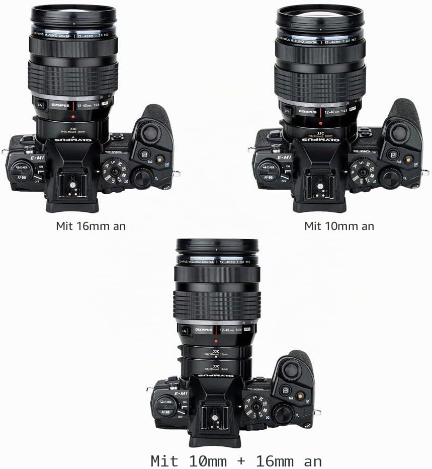 JJC Autofokus AF Zwischenringe 10MM 16MM für Olympus OM-1 E-M5 III E-M1X E-M10 III E-PL9 E-PL8 E-PL7