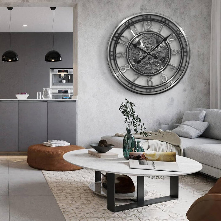 INFINITY TIME Moving Gear Wanduhr, modern, Vintage, rustikal, industriell, Steampunk, freiliegende U