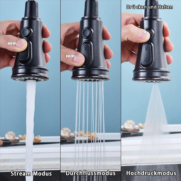 3 Modi Brausekopf Küchenarmatur Pull out Küchenarmaturen Ersatz Brausekopf Geschirrbrause Handbrause