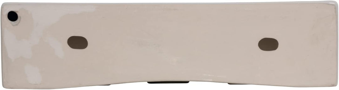'aquaSu® Moderner Waschtisch Riga 51 cm | Eckiges Design-Waschbecken mit Überlauf und Hahnloch | Hän