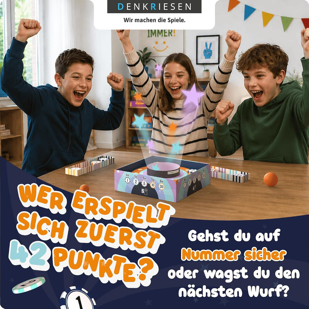 DENKRIESEN Bounce It! – Geschicklichkeitsspiel mit Bällen | Rasantes Familienspiel & Partyspiel für