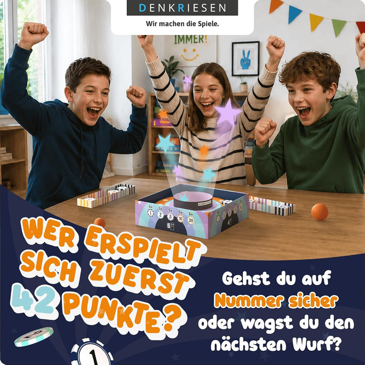DENKRIESEN Bounce It! – Geschicklichkeitsspiel mit Bällen | Rasantes Familienspiel & Partyspiel für