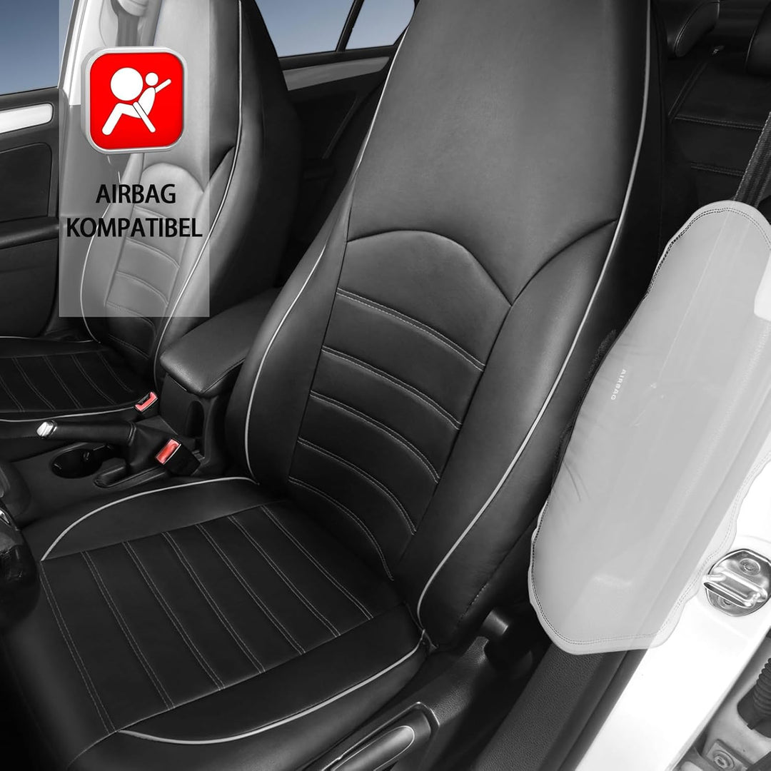 TOYOUN Kunstleder Sitzbezüge Auto Set Universal Klassisch Autositzbezüge Sitzschoner Auto Schonbezug