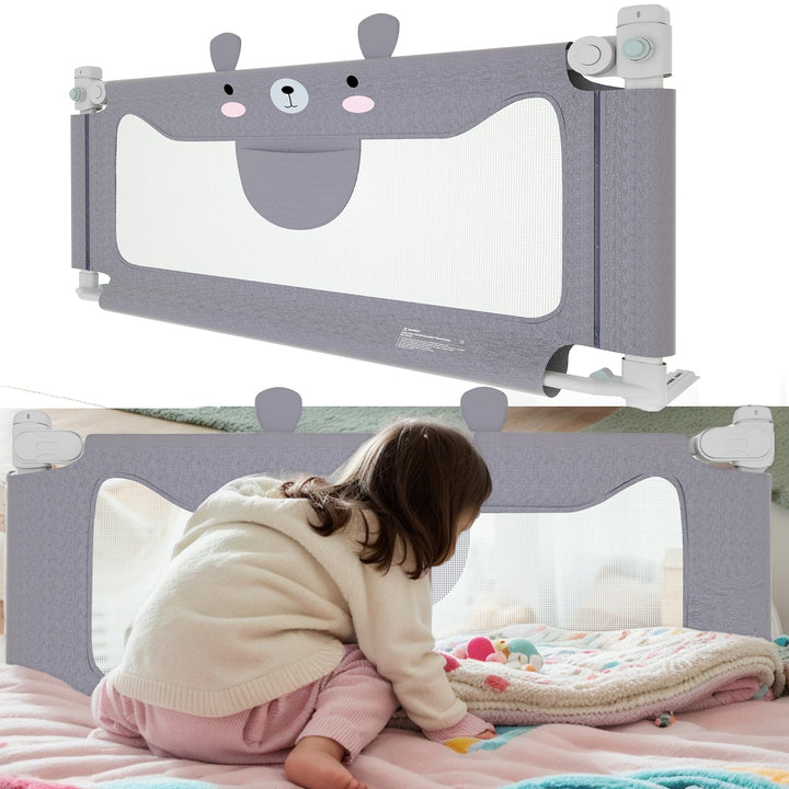 Rausfallschutz Bett,Babybettgitter Rausfallschutz,Höhenverstellbares Baby-Bettgitter & Reise-Bettsch