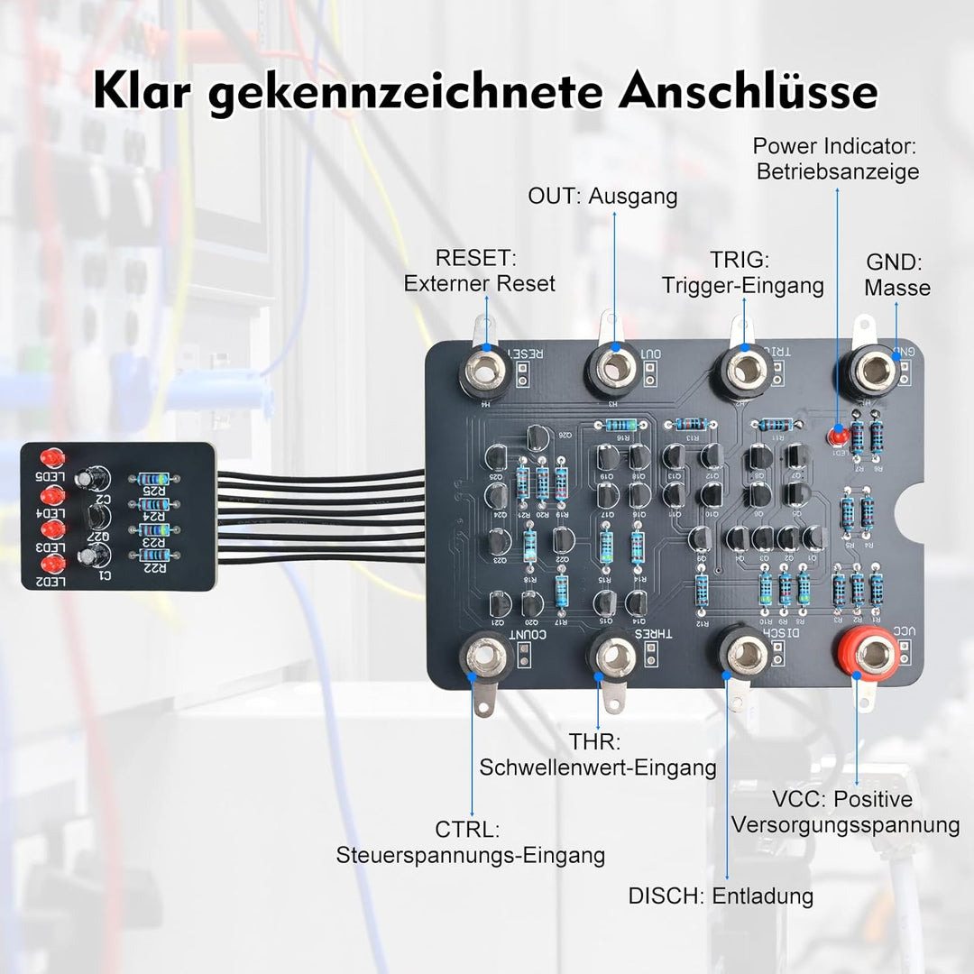 NE555 Timer Lötbausatz für Einsteiger, BANRIA DIY Löten Übungsset mit Durchsteckbauteilen, Atmender
