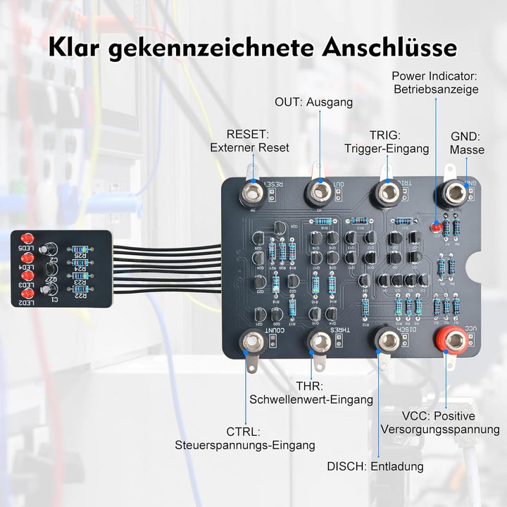 NE555 Timer Lötbausatz für Einsteiger, BANRIA DIY Löten Übungsset mit Durchsteckbauteilen, Atmender