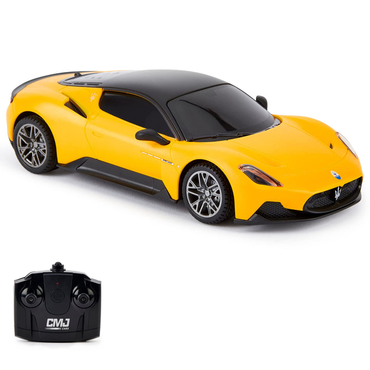 CMJ RC CARS 1:24 Massstab Offiziell Lizenzierte RC Maserati MC20, Gelbes Sport Rennspielzeugauto Mod