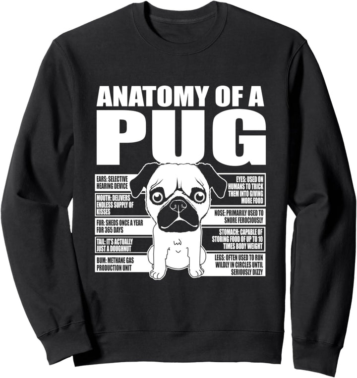 Anatomy Of A Pug Cute Dog Breed Sweatshirt