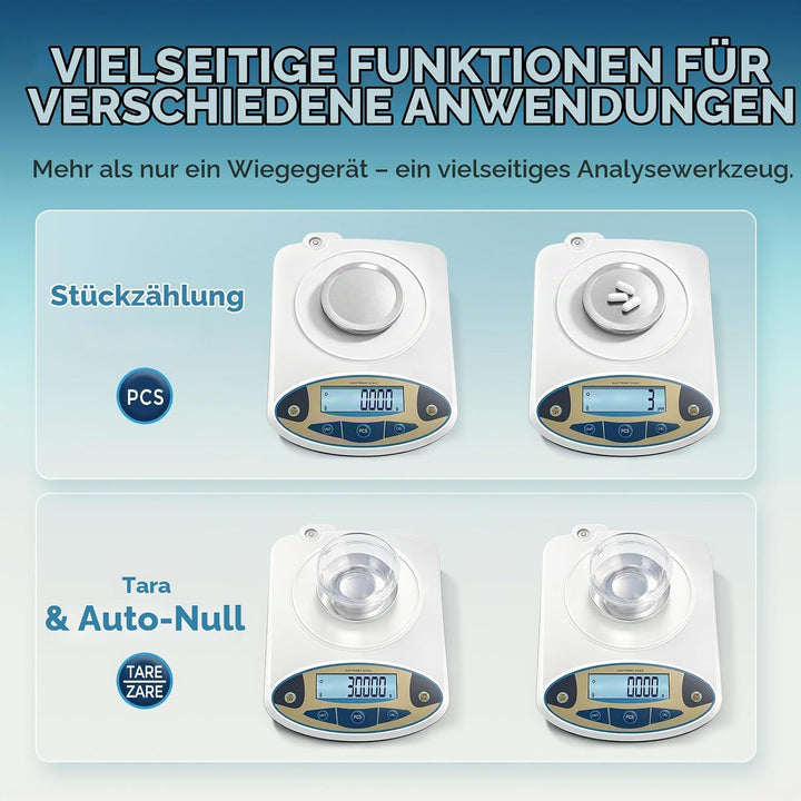 Bonvoisin 500gx0,001g Elektronische Analysenwaage Hochpräzises Laborwaage 1 mg Präzisionswaage mit W
