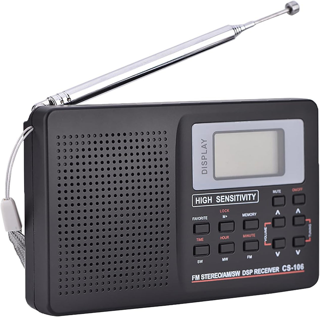 Topiky Vollfrequenzempfänger Radio, FM/AM/SW/LW/TV Sound Vollfrequenzempfänger, der Radio mit Uhr- u
