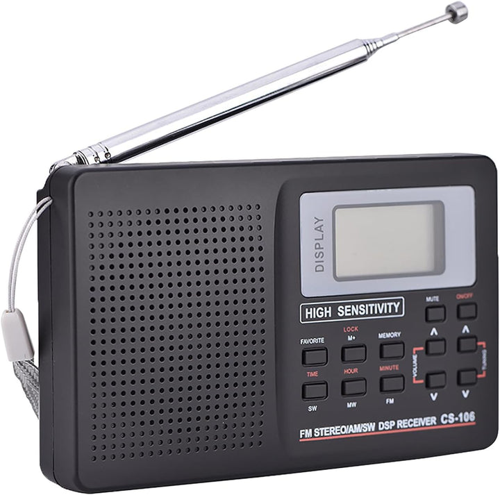 Topiky Vollfrequenzempfänger Radio, FM/AM/SW/LW/TV Sound Vollfrequenzempfänger, der Radio mit Uhr- u