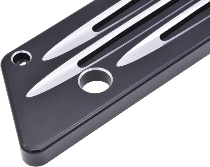 KATUR Motorrad SaddleBag Latches Cover Black Chrome Tief Edge Cut CNC Billet Festsatteltasche Lasche