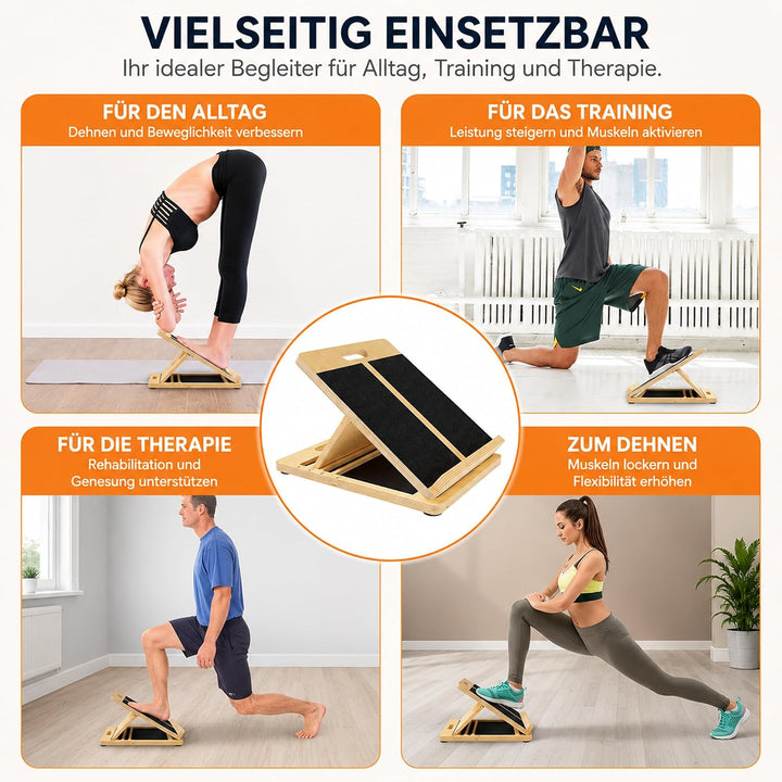 Tragbares Schrägbrett für Wadendehnung, verstellbares Neigungsbrett und Wadenstrecker, Physiotherapi