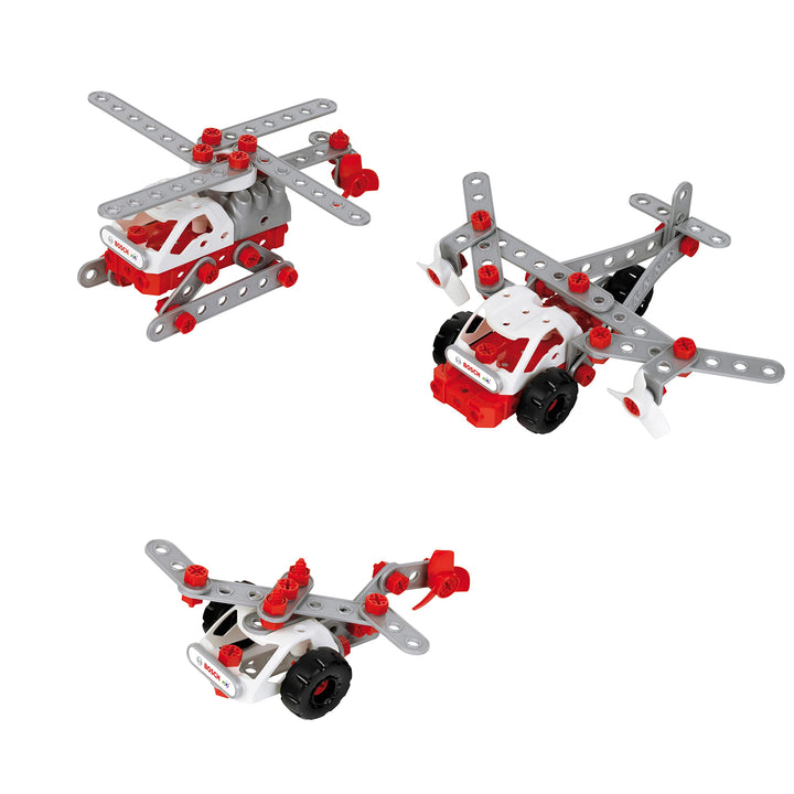 Theo Klein 8791 Bosch 3 in 1 Konstruktions-Set Helicopter Team I Zum BAU verschiedener Luftfahrzeuge