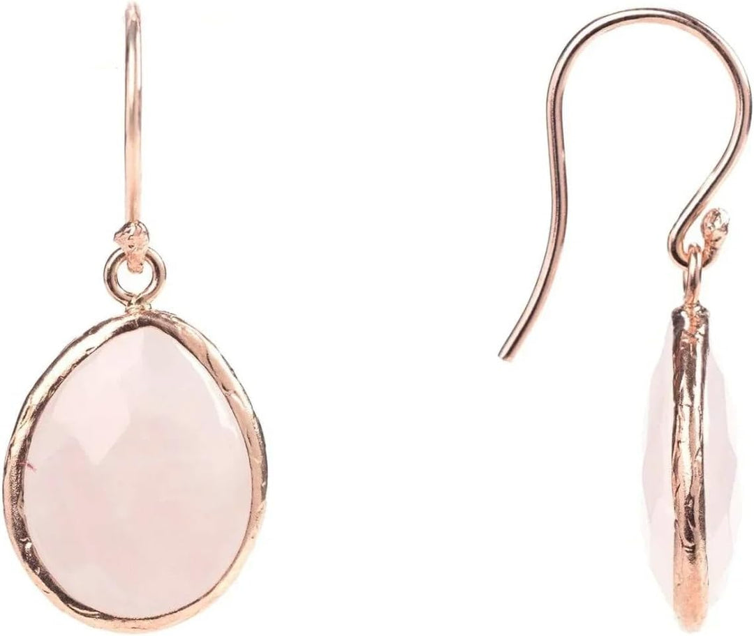 Latelita ZIERLICHER TROPFEN OHRRING ROSENQUARZ ROSÉGOLD