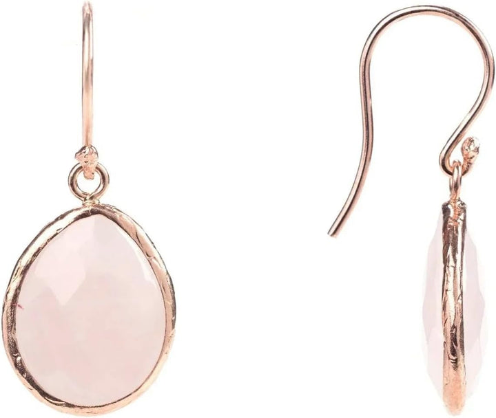 Latelita ZIERLICHER TROPFEN OHRRING ROSENQUARZ ROSÉGOLD