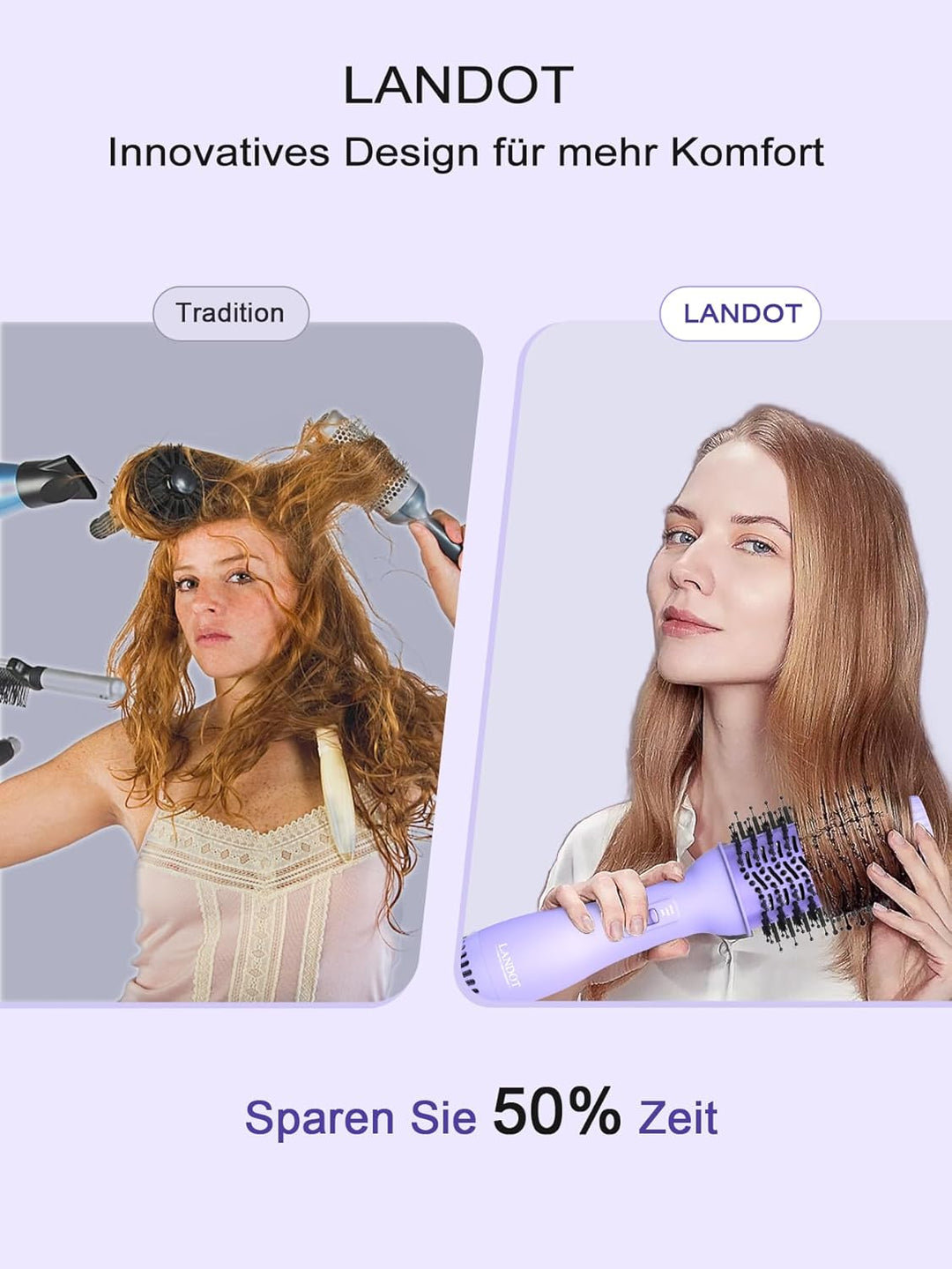 Warmluftbürste Rundbürstenföhn Stylingbürste Föhnbürste Heissluftbürste: LANDOT One-Step Haartrockne