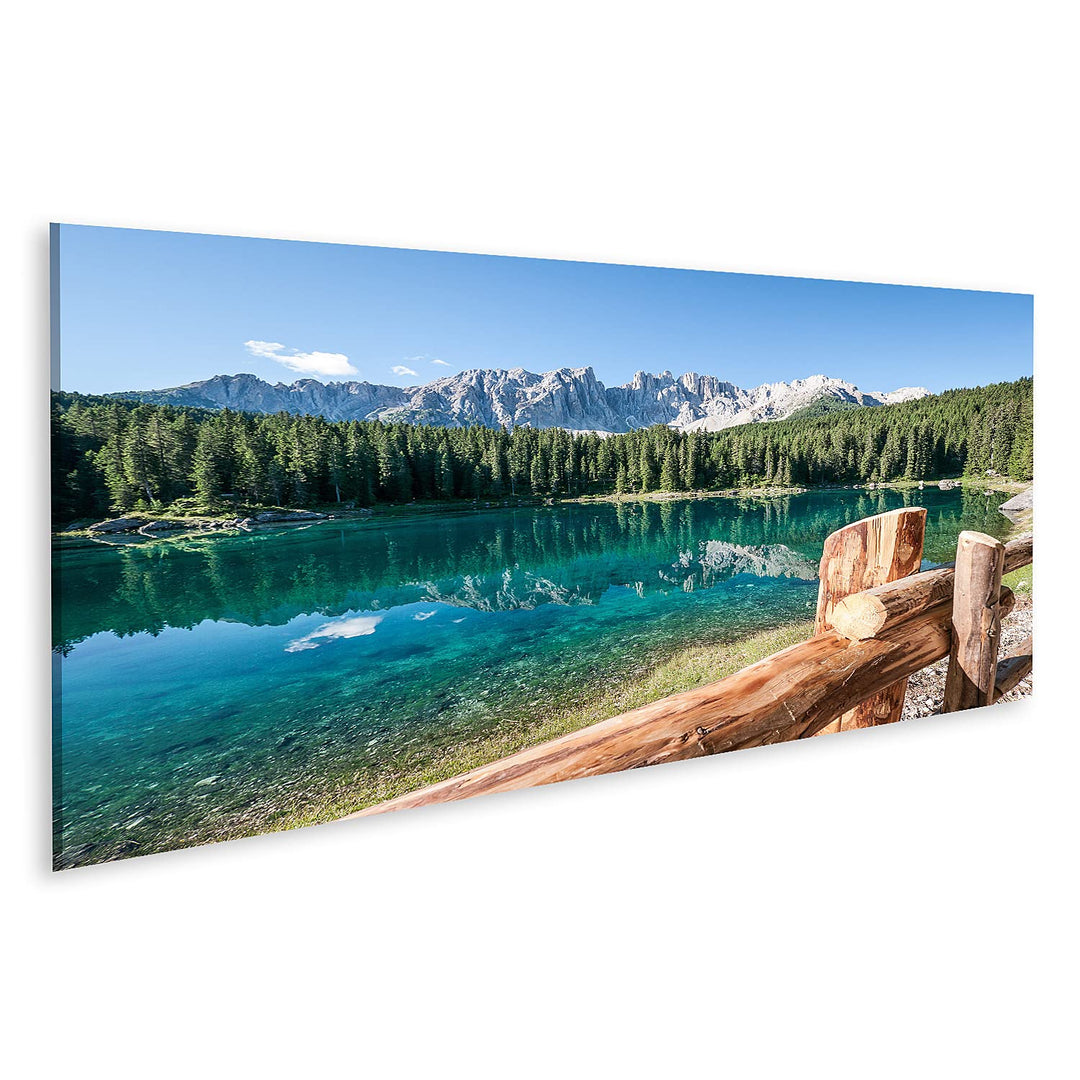 islandburner Bild auf Leinwand Karerlake In Italien Im Hintergrund Die Dolomiten Wandbild Poster Kun