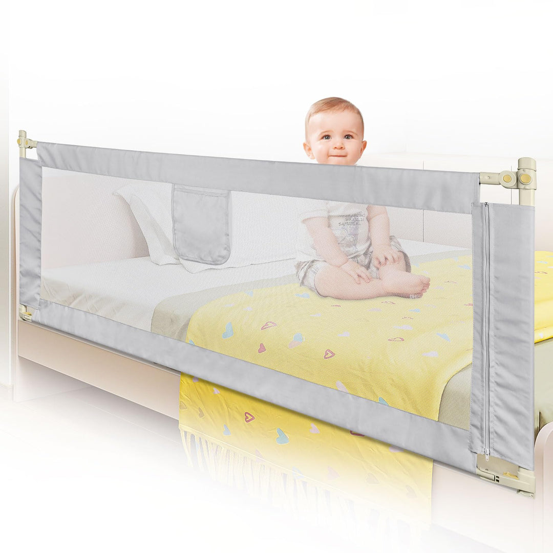 OHMG Bettgitter 200cm Bettschutzgitter Kinderbettgitter für Kinder Babybettgitter Klappbar,Kinderbet