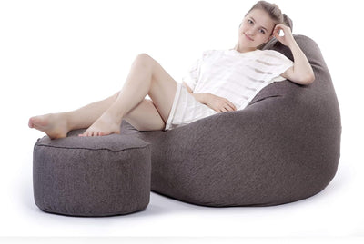 Lumaland Sitzsack Pouf (50 L) | Kompakter Sitzsack mit 3-in-1-Funktion: bequemer Hocker, praktisches