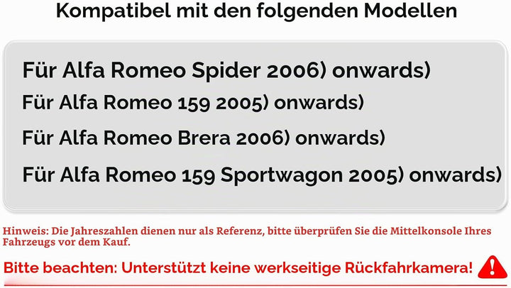 Android 14 7-Zoll-Autoradio für ALFA Romeo 159 ALFA Romeo Brera, für ALFA Romeo Spider 4-Kern 2GB &amp;