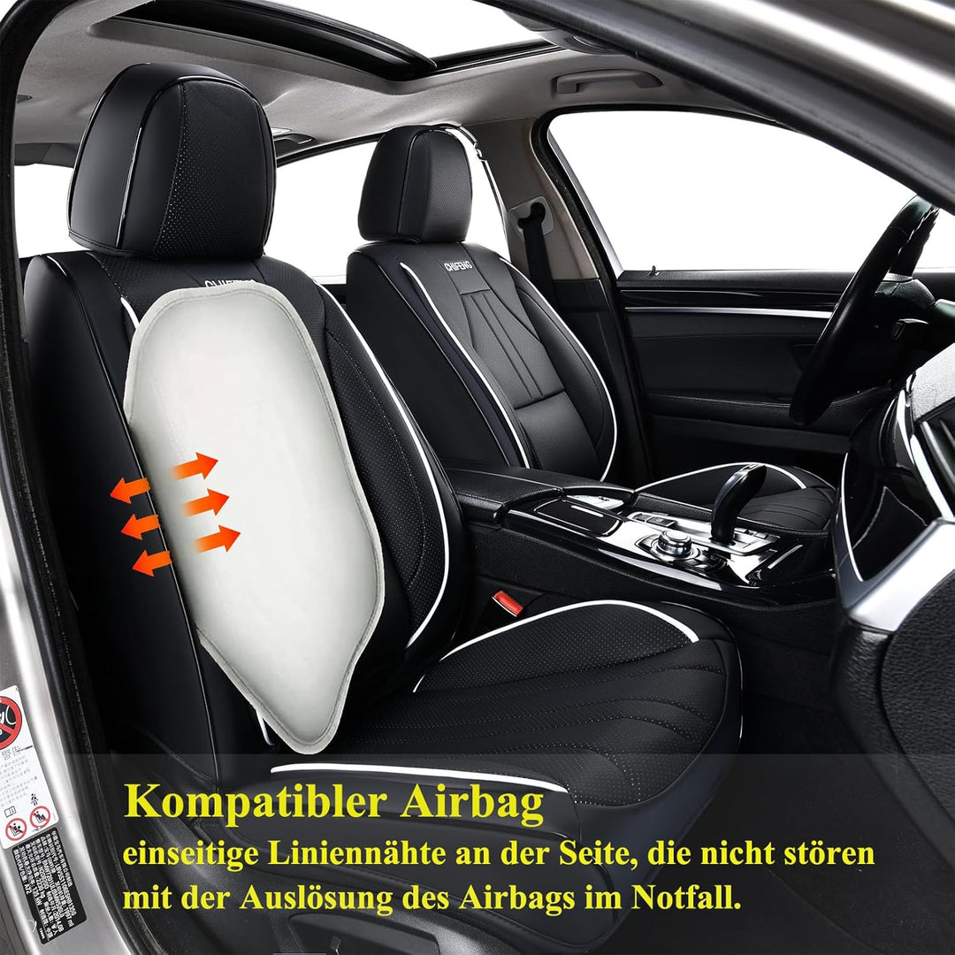 Chifeng Sitzbezüge Auto Leder Komplettset, Wasserdichtes Sitzbezüge Vorne und Hinten 5 Stück, Univer