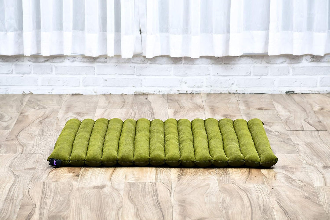 Leewadee Zabuton Rollbare Meditations-Matte Tragbare Sitzmatte Ökologisches Naturprodukt, Kapok, 69