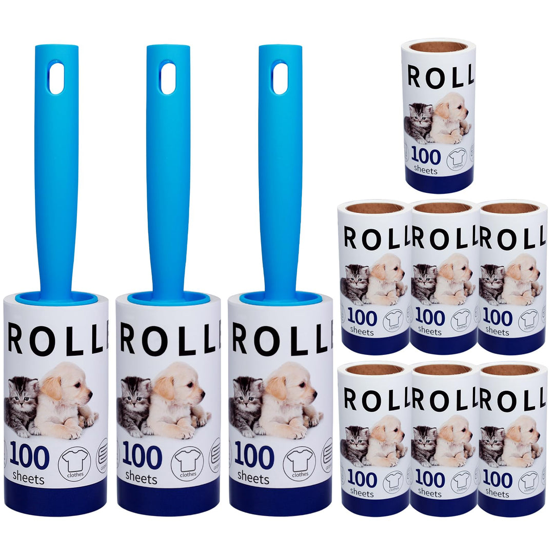 Extra klebrige Fusselrolle Mega Value Set 1000 Blatt, mit 3 Griffen Lint Roller, Fusselroller für Kl