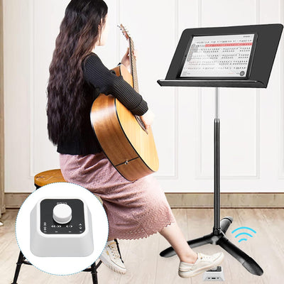 Bluetooth Page Turner Pedal, Wiederaufladbares USB Fusspedal für Kabellose Notenblätter, Vier Seiten
