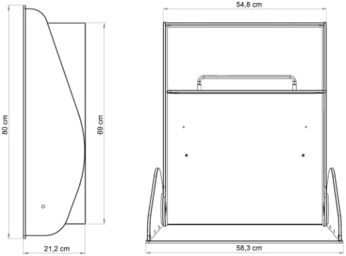 Delicias Wickeltisch/Timkid kawa HPL- klappbar als Wandwickeltisch, Holzoptik, HPL, inkl. Wickelaufl